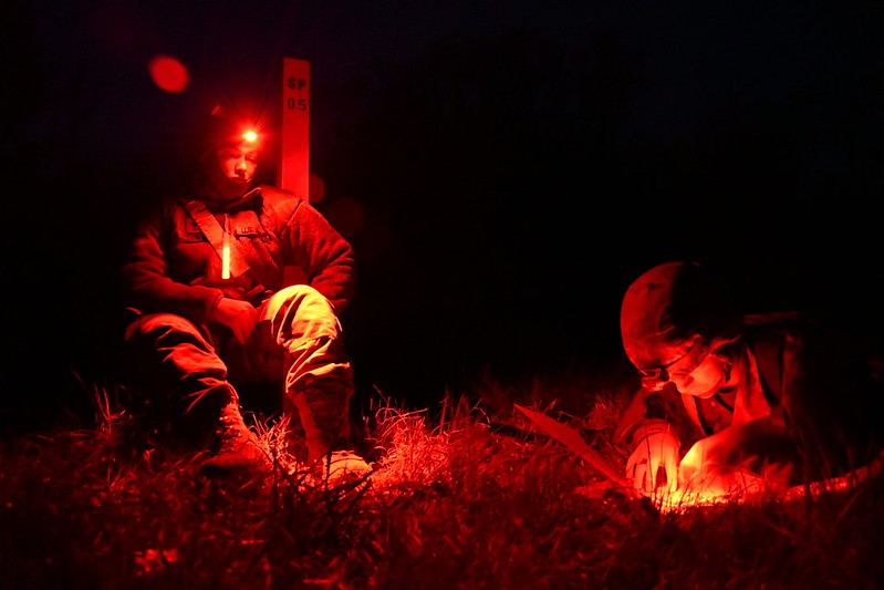 Soldiers in the field at night
